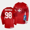 switzerland marco miranda 2023 iihf world championship red away jersey