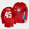 switzerland michael fora 2023 iihf world championship red away jersey