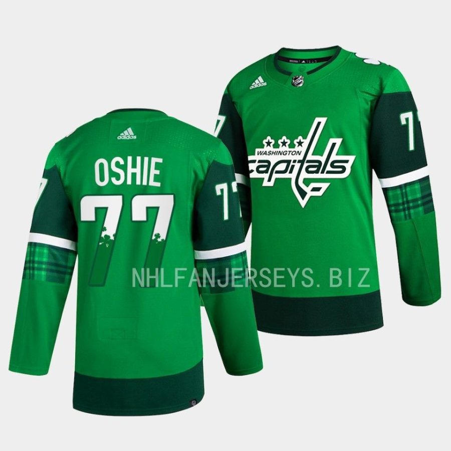 t.j. oshie capitals green 2023 st. patricks day primegreen authentic jersey