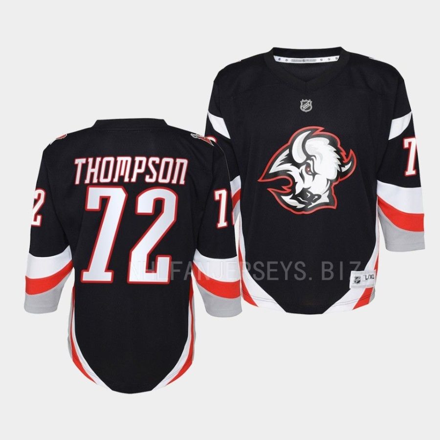 tage thompson sabres 2022 23goathead alternate youth black jersey