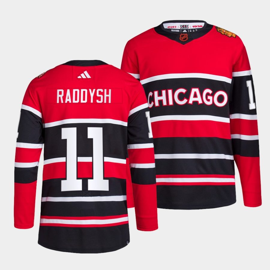 taylor raddysh blackhawks red 2022reverse retro 2.0 authentic primegreen jersey