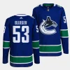 teddy blueger canucks blue home authentic pro jersey