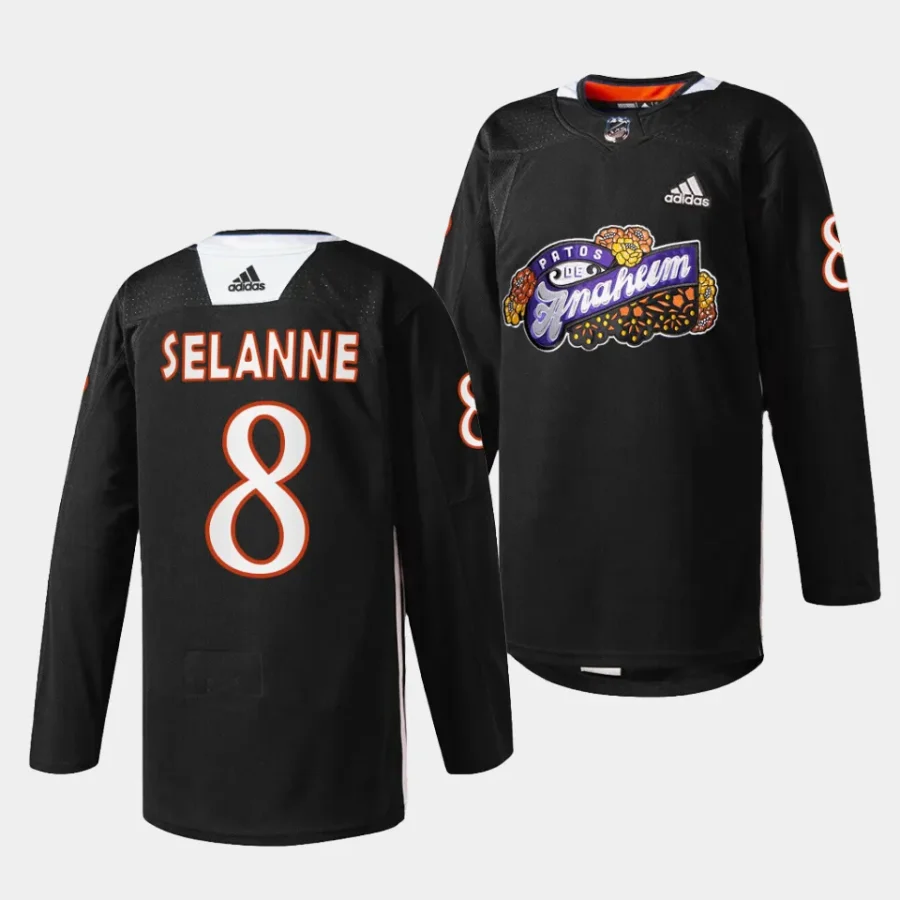 teemu selanne ducks black 2023 dia de muertos special jersey