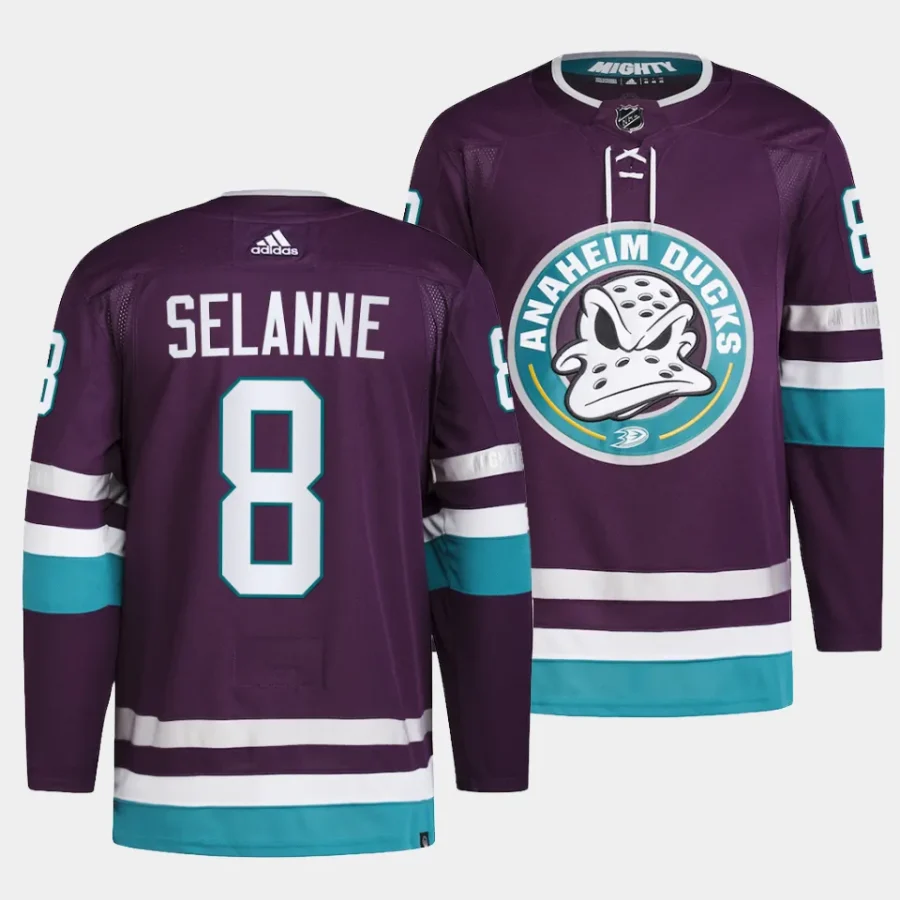 teemu selanne ducks purple 2023 2430th anniversary primegreen authentic projersey