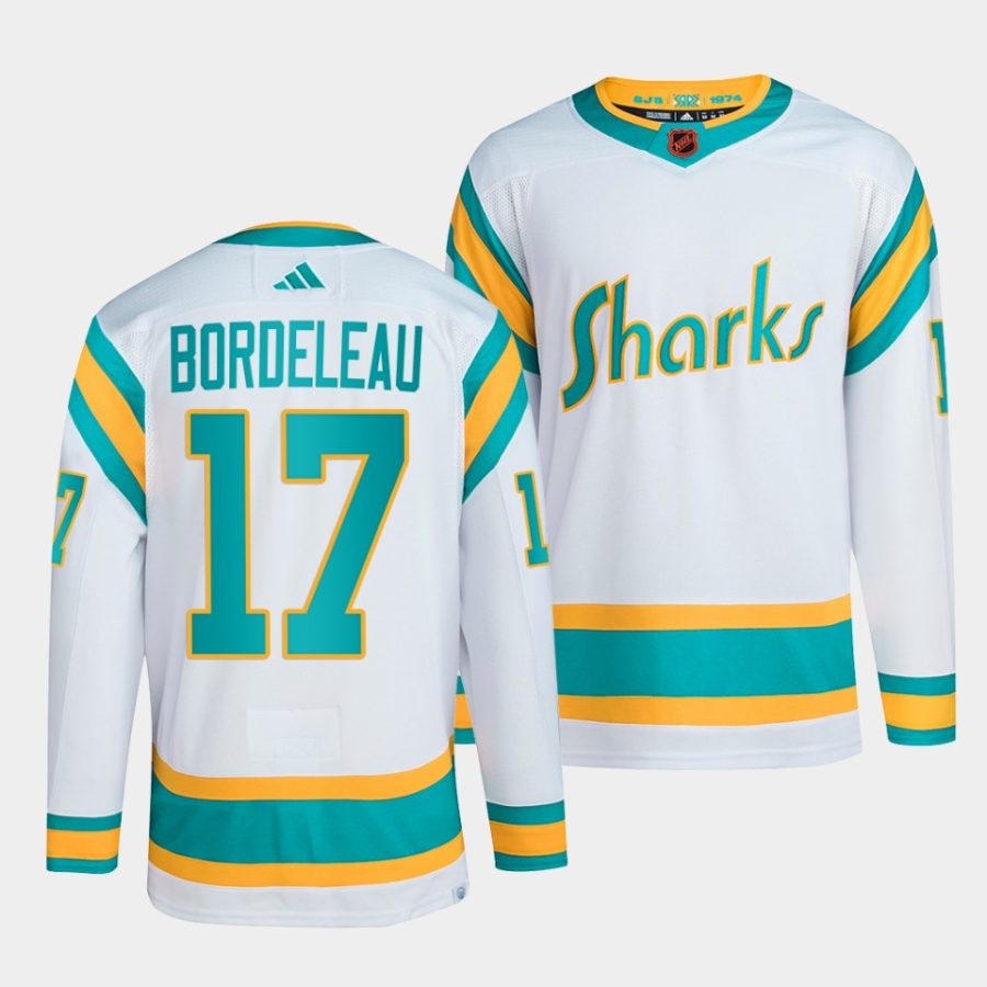 thomas bordeleau sharks white 2022reverse retro 2.0 authentic primegreen jersey