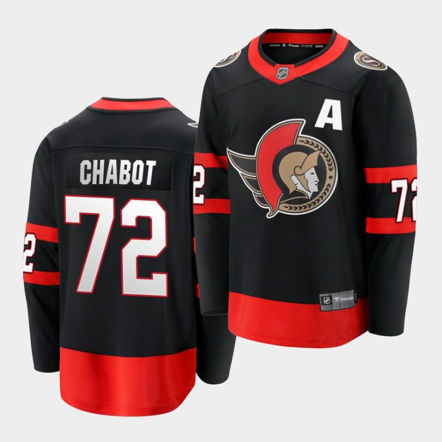 thomas chabot senators black home premier breakaway jersey