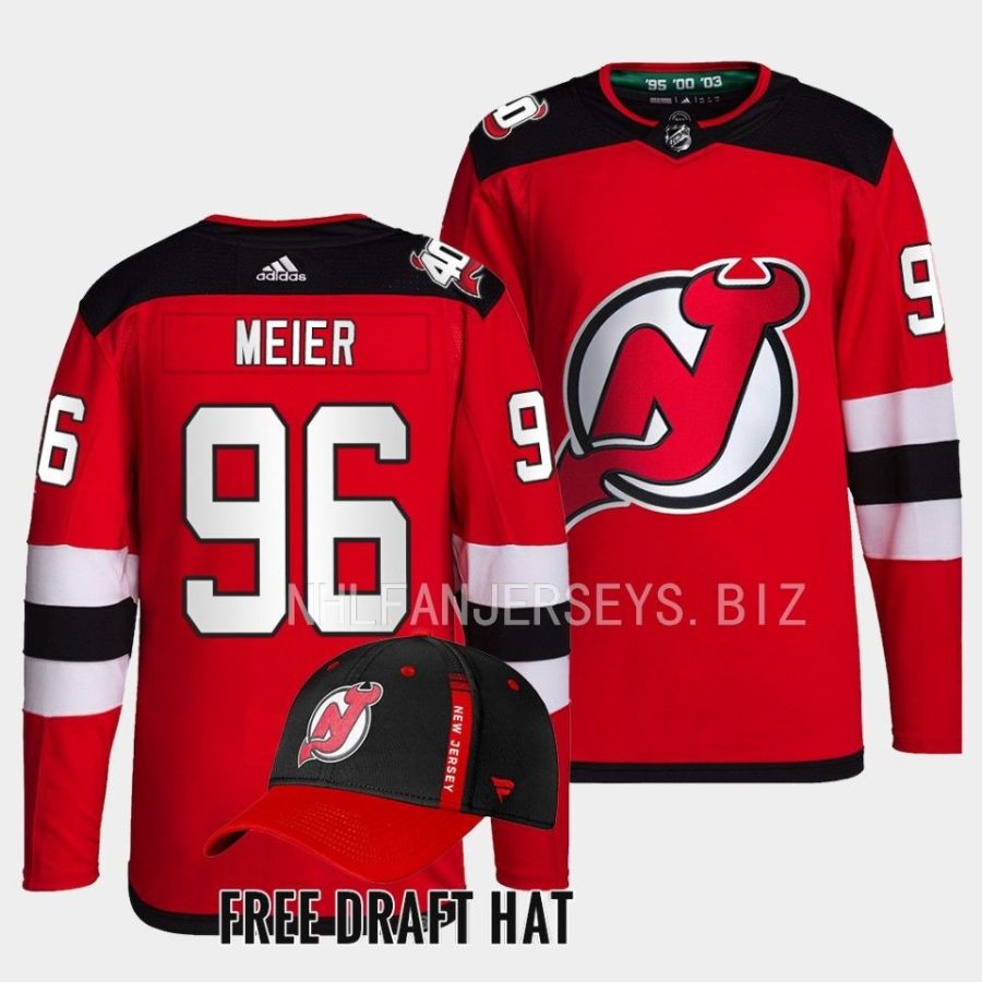 timo meier devils red 2023authentic pro home jersey