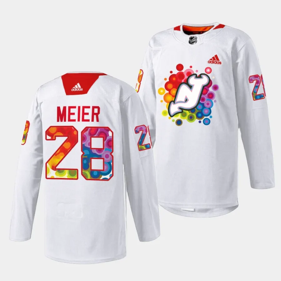 timo meier devils white 2023 pride night special jersey