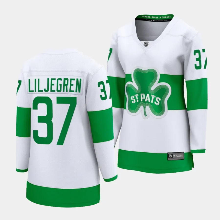 timothy liljegren maple leafs white 2024 st. patricks alternate premier womenjersey