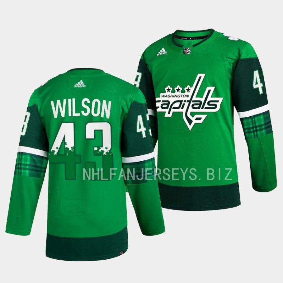 tom wilson capitals green 2023 st. patricks day primegreen authentic jersey