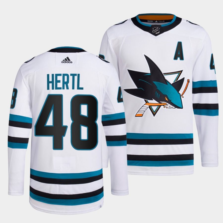 tomas hertl sharks white 2022 23away primegreen authentic jersey