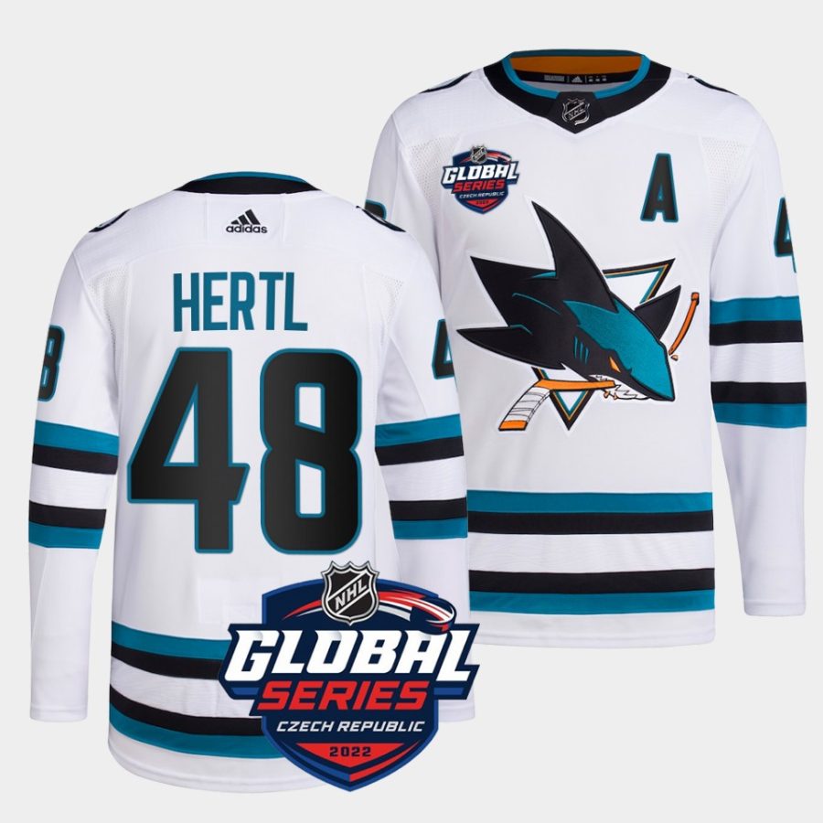 tomas hertl sharks white 2022 global series primegreen jersey