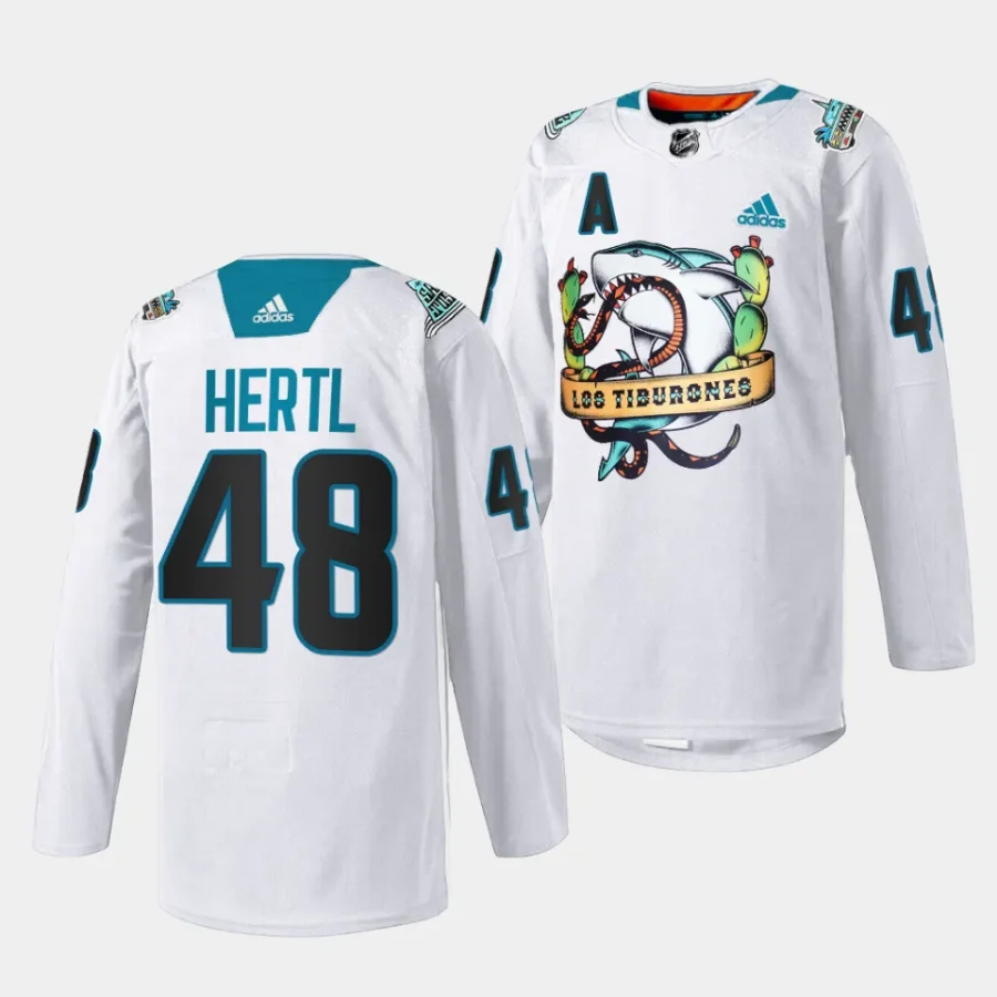 tomas hertl sharks white 2023 los tiburones special jersey