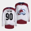 tomas tatar avalanche white away primegreen authentic projersey