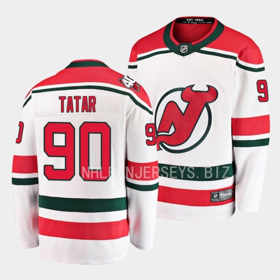 tomas tatar devils white 2022 23heritage premier jersey