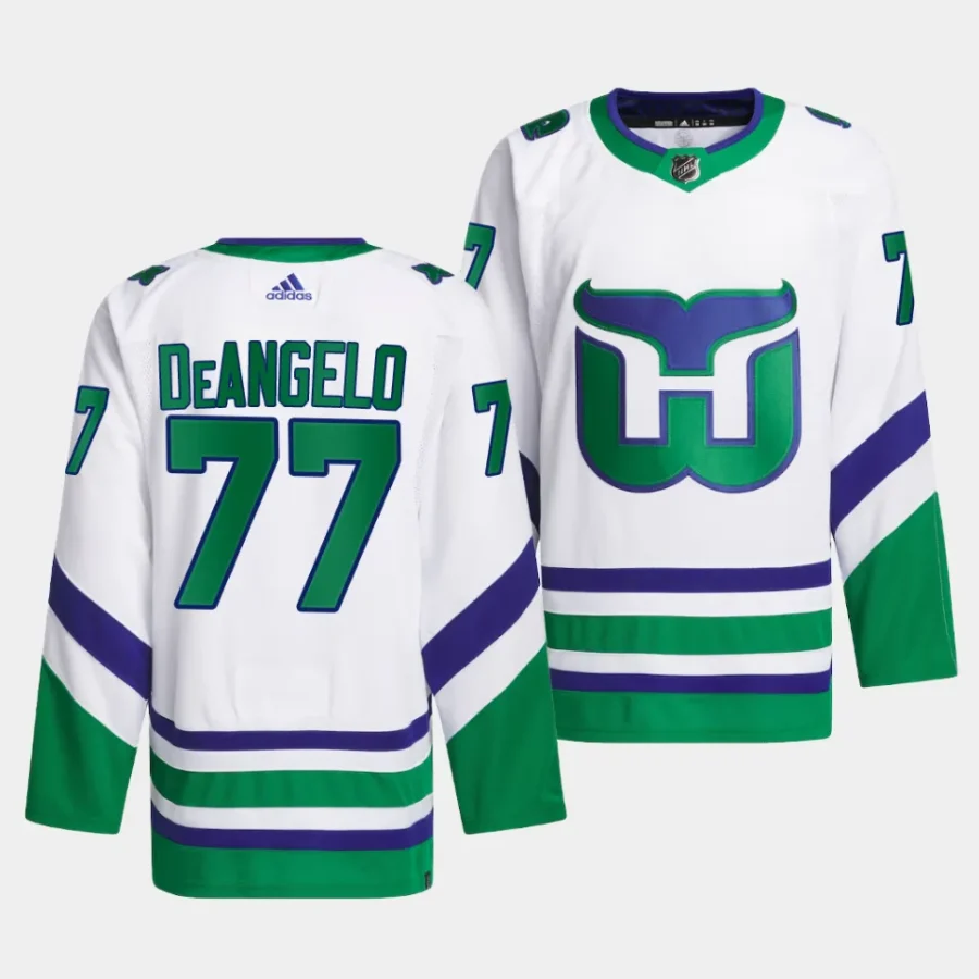 tony deangelo hurricanes white whalers primegreen jersey