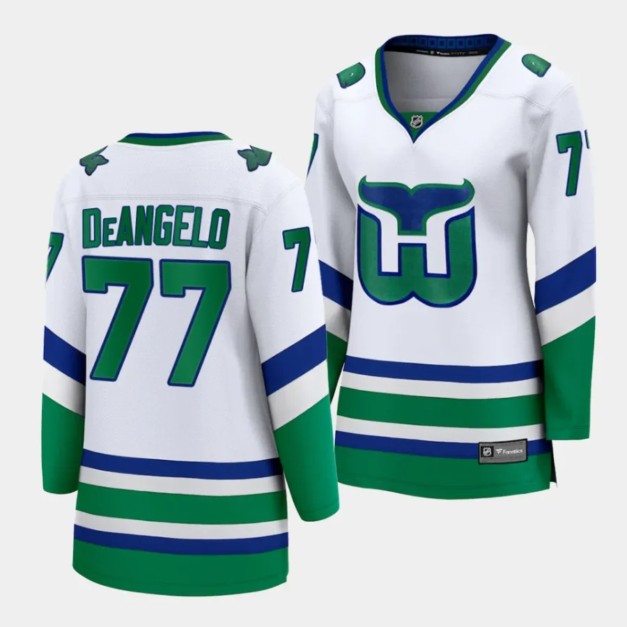 tony deangelo hurricanes white whalers women jerseys