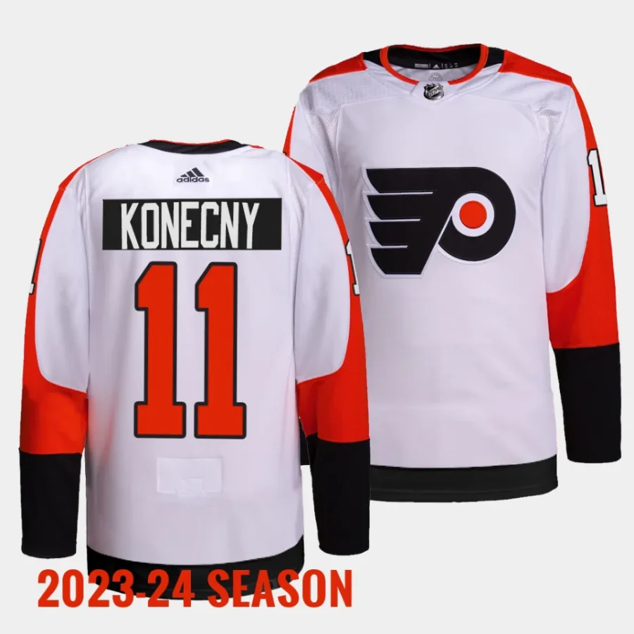 travis konecny flyers white 2023 24away primegreen authentic projersey