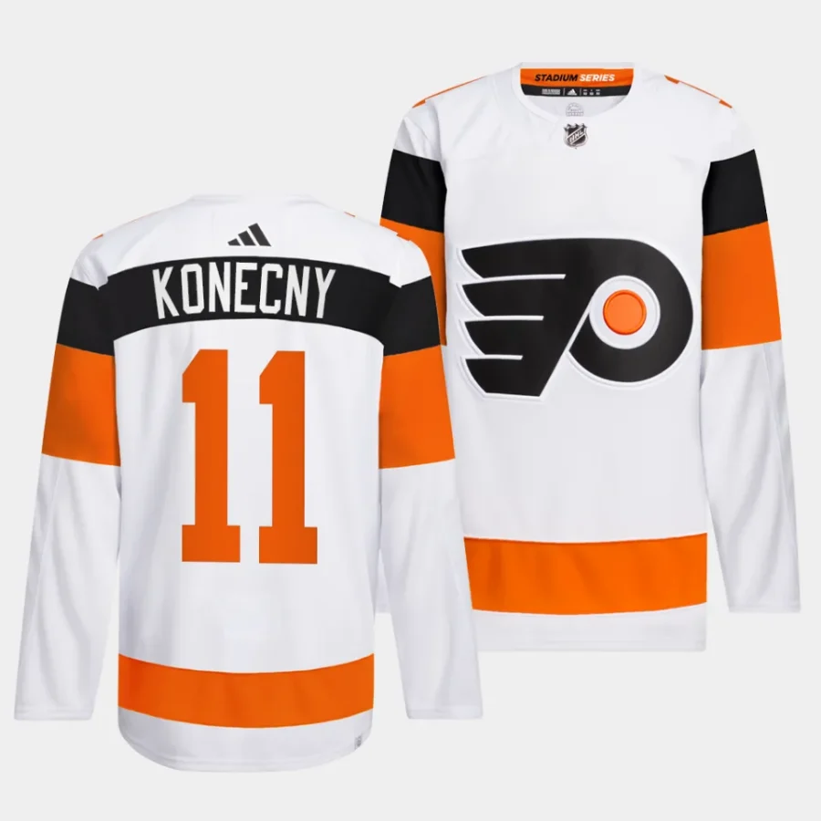 travis konecny flyers white 2024 nhl stadium series authentic pro jersey