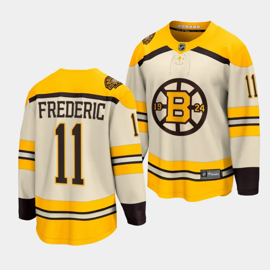 trent frederic bruins cream 2023 24100th anniversary premier jersey