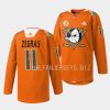 trevor zegras ducks orange 2023orangewood warmup jersey