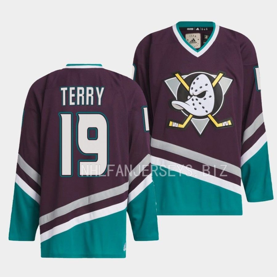 troy terry ducks black team classics 1993 hockey jersey