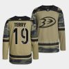 troy terry ducks camo 2022military appreciation night warmup jersey