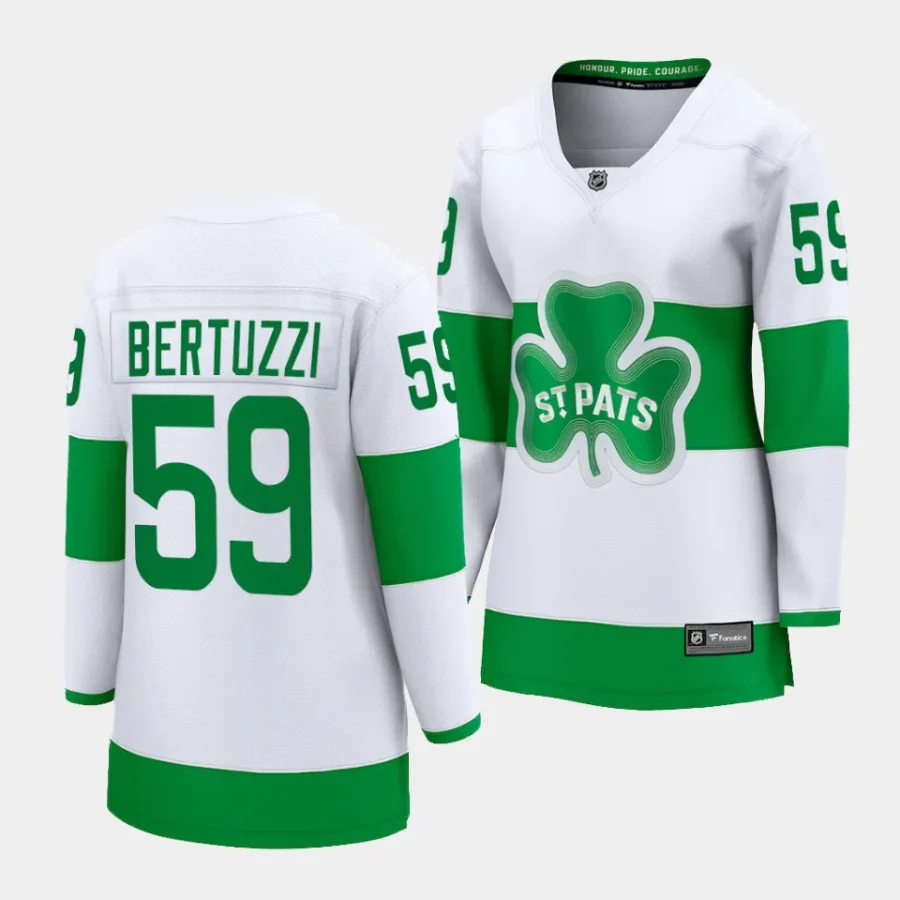 tyler bertuzzi maple leafs white 2024 st. patricks alternate premier womenjersey