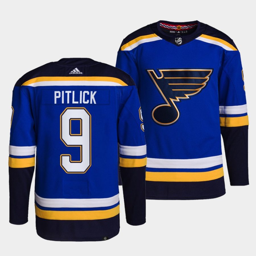 tyler pitlick blues blue authentic primegreen home jersey