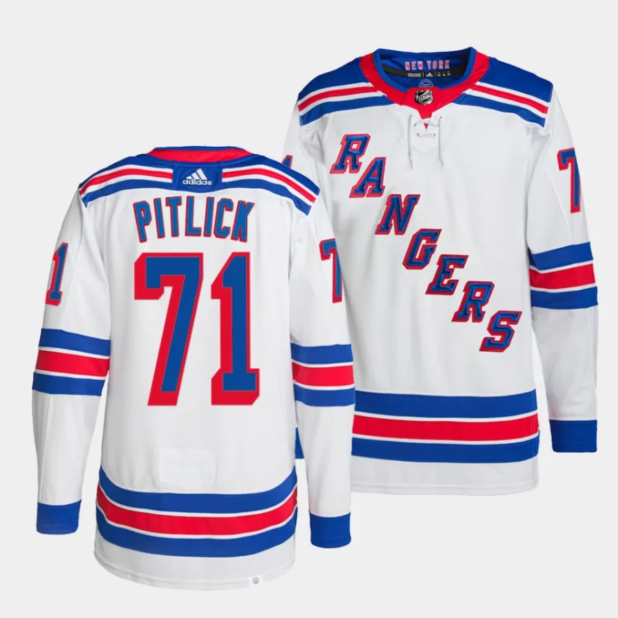 tyler pitlick rangers white away primegreen jersey