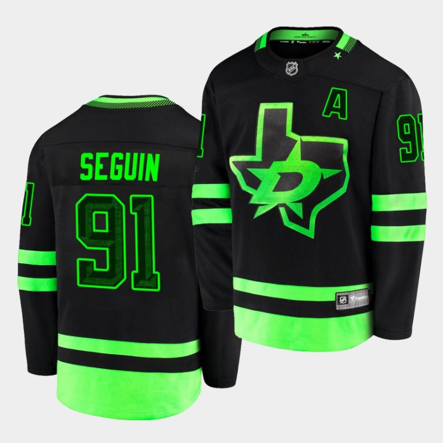 tyler seguin stars black third blackout replica jersey