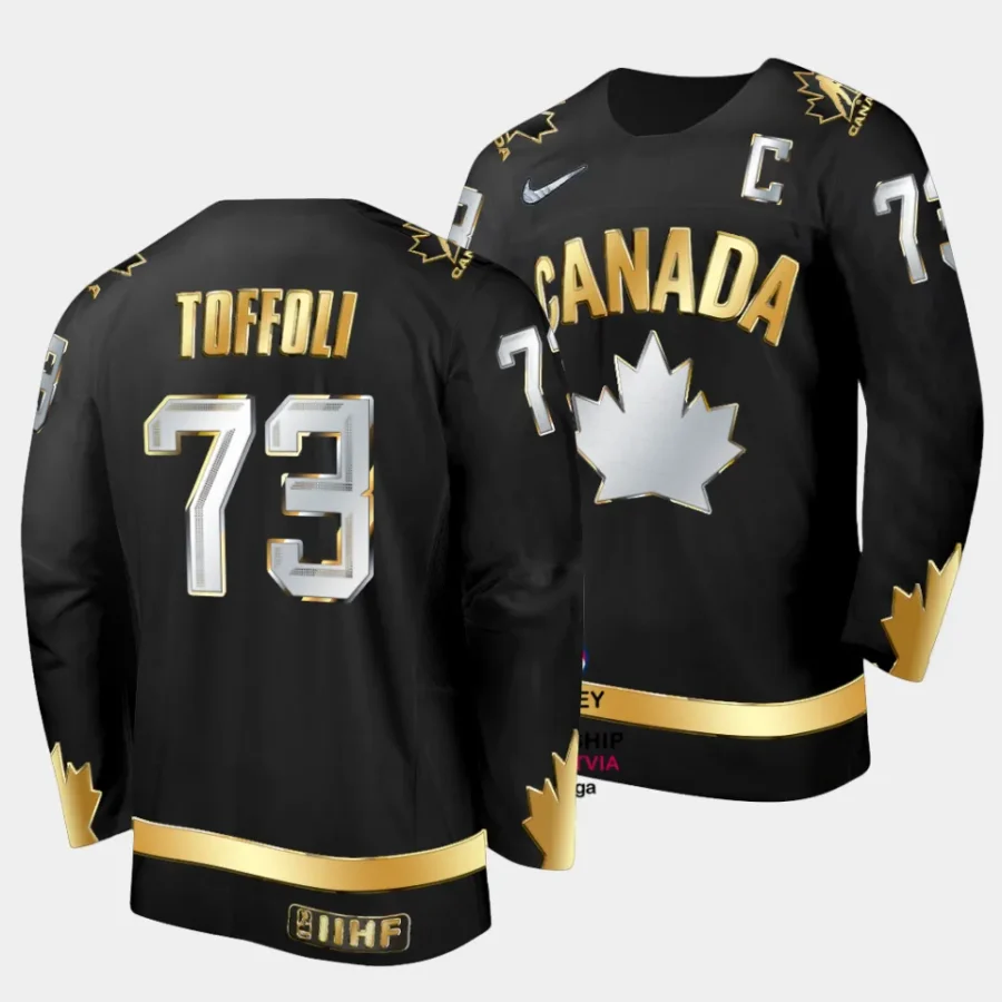 tyler toffoli canada 2023 champions du monde gold trophy black jersey