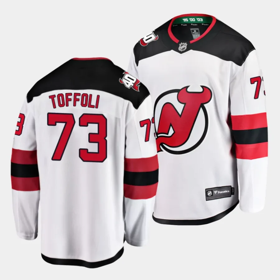 tyler toffoli devils white away breakaway player jersey