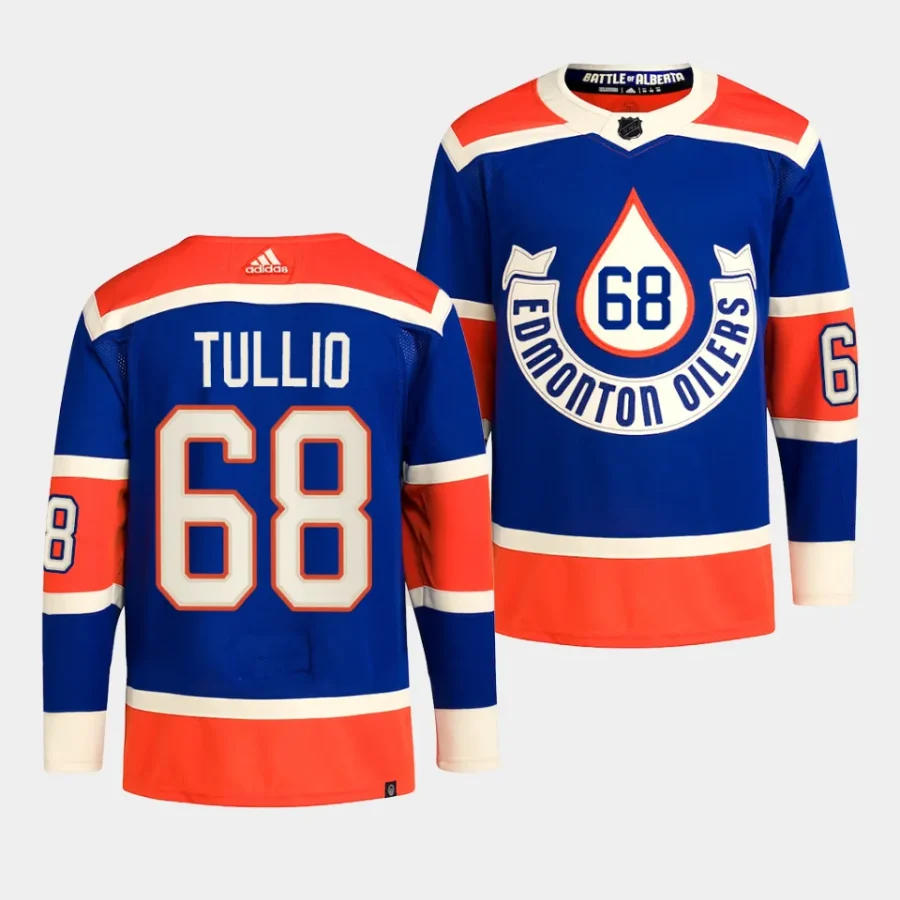 tyler tullio oilers royal 2023 nhl heritage classic primegreen authentic playerjersey