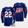 usa anders bjork 2023 iihf world championship blue away jersey