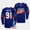 usa carter mazur 2023 iihf world championship blue away jersey