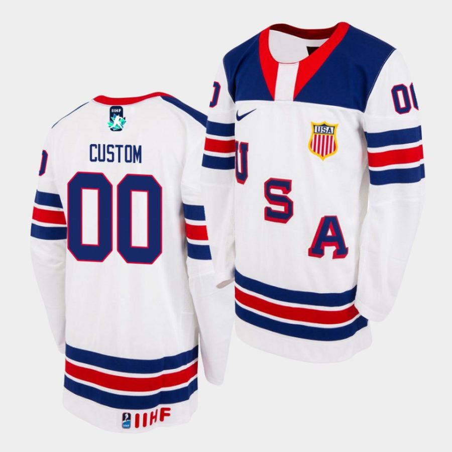 usa custom 2021 iihf world junior championship white limited authentic jersey