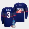 usa henry thrun 2023 iihf world championship blue away jersey