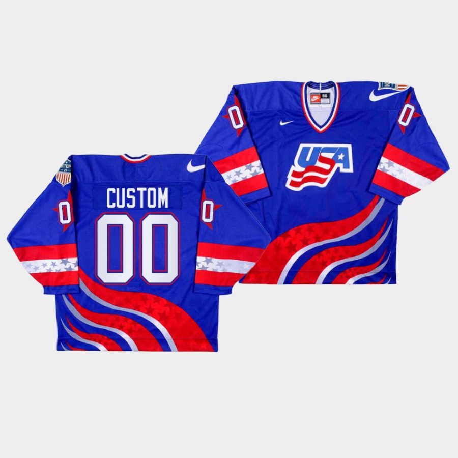 usa hockey custom ntdp 25th anniversary royal alternate jersey