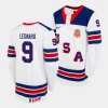 usa hockey ryan leonard 2022 iihf world u18 championships white home jersey