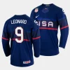 usa hockey ryan leonard away navy 2023 nhl draft jersey