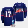 usa t.j. tynan 2023 iihf world championship blue away jersey