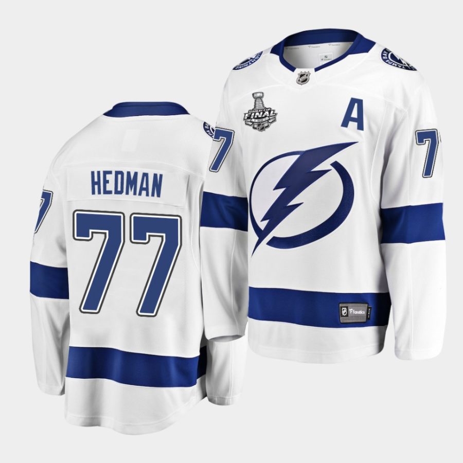 victor hedman lightning 2020 stanley cup final bound white away player jersey 0