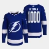 victor hedman lightning blue 1000 career games authentic home jersey