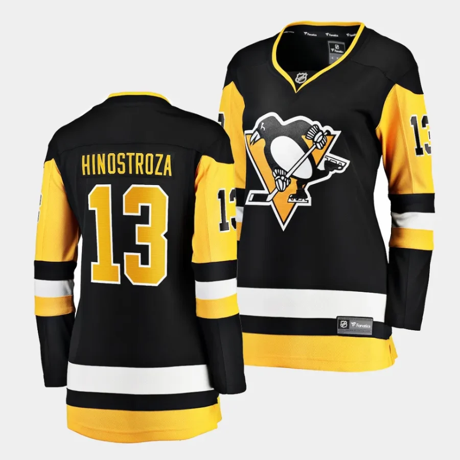 vinnie hinostroza penguins black home women jerseys