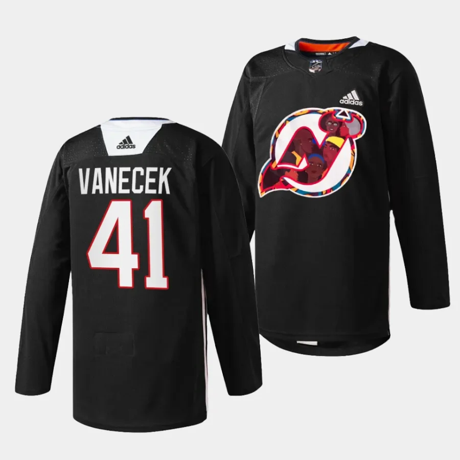 vitek vanecek devils black 2024 black history celebration specialty jersey