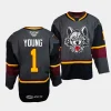 wendell young chicago wolves ahl storm alternate grey 30th season jersey