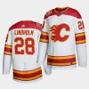 white calgary flames sideline elias lindholm jersey 0