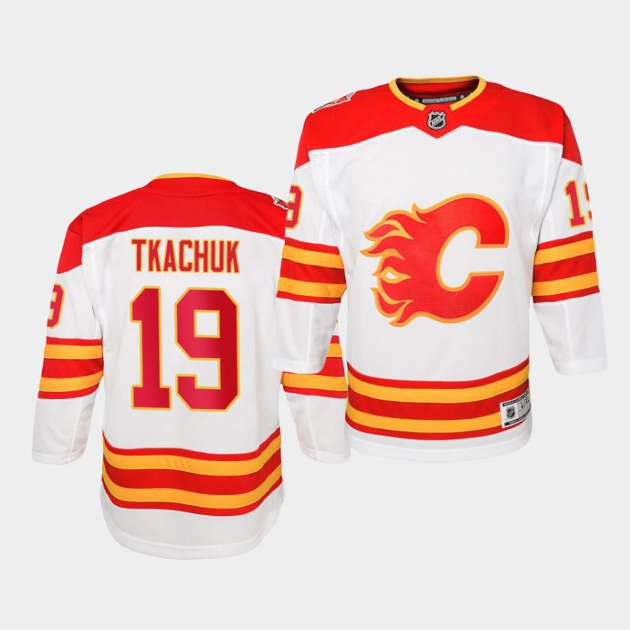 white calgary flames sideline matthew tkachuk jersey 1