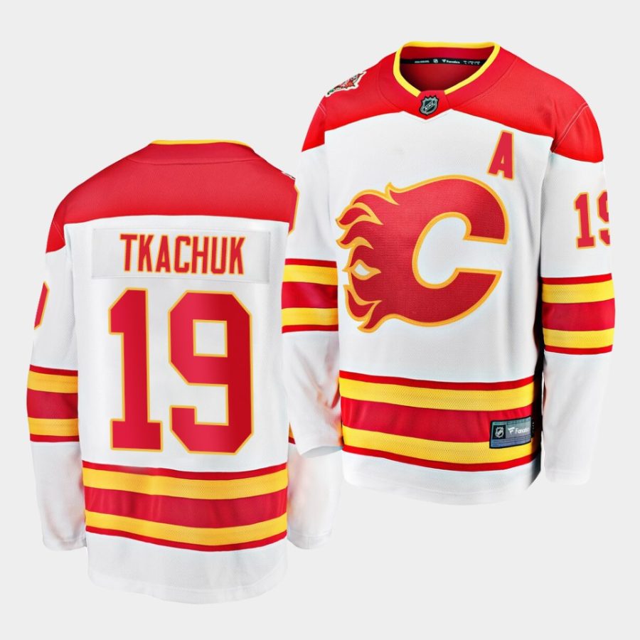 white calgary flames sideline matthew tkachuk jersey 2